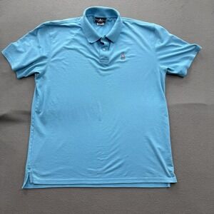 Psycho Bunny Polo Shirt Mens (9) 3XL Light Blue Solid Cotton Poly Logo Preppy.
